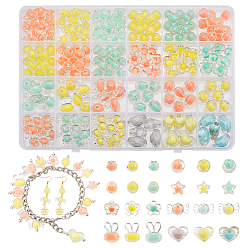 (52) Непрозрачная лаванда 234 шт прозрачные акриловые бусины, бусина в бусине, разнообразные, разноцветные, 9.5~15.5x9.5~17x6~11.5 мм, отверстие : 2~2.5 мм