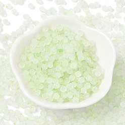 Нектар 100g матовые стеклянные бусины, двухконусные, золотой фольгой, граненые, нектар, 4.5x3.5 мм, отверстие : 1 мм