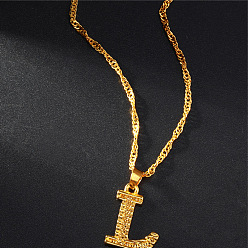 Letter L Латунные кулоны, золотые, Письмо L, 17.72 дюйм (45 см)