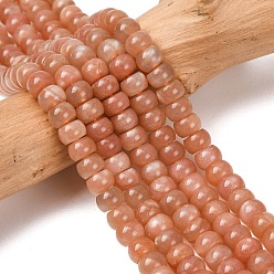 Солнечный Камень Натуральный Sunstone бисер пряди, рондель, сгладить, 6.5x4~4.5 мм, отверстие : 0.8 мм, около 83~86 шт / нитка, 14.96''~15.35'' (38~39 см)