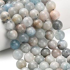 Аквамарин Природные Аквамарин бисер нитей, круглые, сгладить, 11.5~12.5 мм, отверстие : 1.2 мм, около 31~32 шт / нитка, 15.04''~15.20'' (38.2~38.6 см)