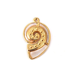 Shell Shape Подвески из нержавеющей стали, золотые, формы раковины, 28x17 мм