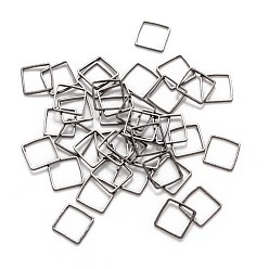 Черный Цвет Металла Площадь латунь связывая кольца, металлический черный , 8x8x1 мм