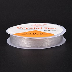 Прозрачный Эластичная эластичная нить с круглыми кристаллами, для браслетов изготовление ювелирных изделий из драгоценных камней ремесло из бисера, прозрачные, 0.6 мм, около 13.1 ярдов (12 м) / рулон