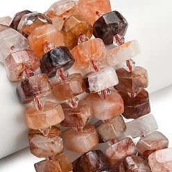 Красный Кварц Нити бусин из натурального железистого кварца, самородки, граненые, с пластиковой бисера, 14~16x14~16x7~9 мм, отверстие : 1.4~1.8 мм, около 28~31 шт / нитка, 15.04~15.24 дюйм (38.2~38.7 см)