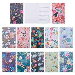 Color mezclado 36piezas12estilos juego de cuadernos rectangulares, con página interior, patrón de flores, color mezclado, 125x80x2 mm, 3 piezas / estilo