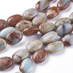 Аква Терра Яшма Натуральные бусины из аква терра яшмы, овальные, 14x10x5 мм, отверстие : 1.4 мм, около 29 шт / нитка, 15.5 дюйм (39.5 см)