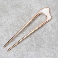 Белый Вилки для волос из эмалевого сплава, П-образный, аксессуары для волос для женщин девушка, белые, 108x25 мм