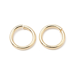 Настоящее золото 14K Перейти латунные, открытые кольца прыжок, долговечный, без кадмия и без свинца, круглые кольца, реальный 14 k позолоченный, 8x1 мм, 18 датчик, внутренний диаметр: 6 мм