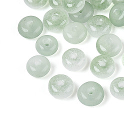 Темный Морско-зеленый Окрашенные в духовке бусины из искусственного нефрита, рондель, темно-зеленый, 6~6.5x3.5 мм, отверстие : 1.2~1.4 мм, Около 5000 шт / 1000 г