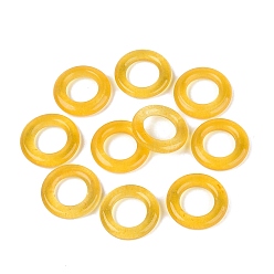 Oro Anillos entrelazados de jade blanco natural teñido, anillo, oro, 15.5x3 mm, diámetro interior: 8~9 mm