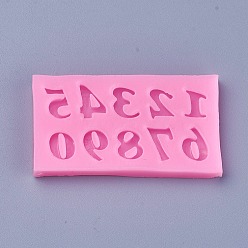 Темно-Розовый Пищевые силиконовые формы, формы помады, для украшения торта поделки, цвет шоколада, конфеты, изготовление ювелирных изделий на основе смолы и эпоксидной смолы, число, темно-розовыми, 59x32x4 мм