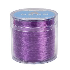 Фиолетовый Корейская эластичная эластичная нить с круглыми кристаллами, для браслетов изготовление ювелирных изделий из драгоценных камней ремесло из бисера, фиолетовые, 0.7 мм, около 196.85 ярдов (180 м) / рулон