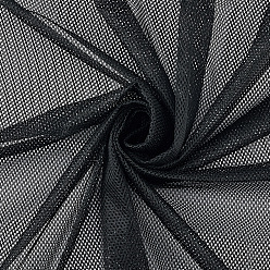 Черный Полиэстеровая эластичная ткань с люверсами, аксессуары для сумок и одежды, чёрные, 1000x1600x0.2 мм, отверстие : 2 мм