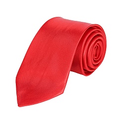 Оранжево-Красный Полиэстеровые галстуки для мужчин, галстук чистого цвета, оранжево-красный, 1494x82x1.5 мм