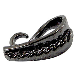 Gunmetal Brass Tube Bails, Loop Bails, Bail Beads, Gunmetal, 14x6mm, Hole: 3.5mm