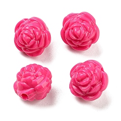 Фуксиновый Непрозрачные акриловые бусины, цветок, красно-фиолетовые, 11.5 мм, отверстие : 1.8 мм, 830 шт / 500 г