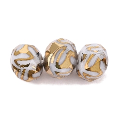 Verge D'or Foncé Perles en verre electroplate, Rondelle avec motif, facette, verge d'or noir, 7~8x5.5~6mm, Trou: 1~1.2mm