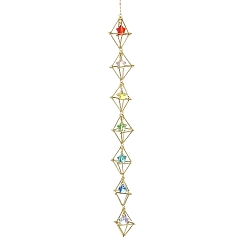 Золотой Латунный мешочек, прозрачные стеклянные подвески со звездами, украшения, для украшения дома, золотые, 375 мм
