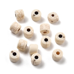 Бланшированный Миндаль Хрустящие непрозрачные акриловые бусины, имитация бирюзовый, колонка, бланшированный миндаль, 6.5x5.5 мм, отверстие : 2 мм