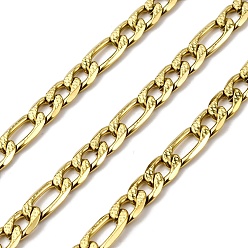 Золотой 304 из нержавеющей стали Figaro цепи, ионное покрытие (ip), несварные, прямоугольные, с катушкой, золотые, 9.5x6x2 мм