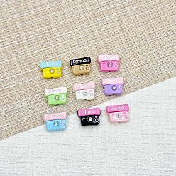 (52) Непрозрачная лаванда Бусины из сплава эмали для выпечки, с кристально горный хрусталь, камера, разноцветные, 12x15.5x5.5 мм, отверстие : 1.8 мм, 9 шт / комплект