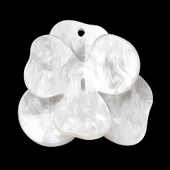 Белый Подвески из ацетата целлюлозы (смолы) ко Дню святого Валентина, , белые, 38x39x10 мм, отверстие : 2 мм