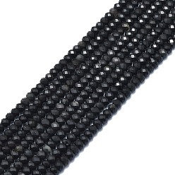 Obsidienne Dorée Brillance dorée naturelle perles obsidienne brins, facette, rondelle, 6x4mm, Trou: 1mm, Environ 85~90 pcs/chapelet, 15.55 pouce (39.5 cm)