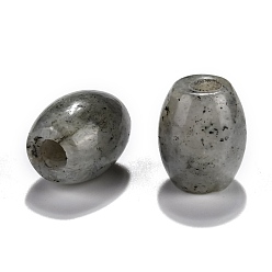Labradorite Natural Labradorite European Beads, Large Hole Beads, Barrel, 15~17x12~13.5mm, Hole: 4.5~5mm