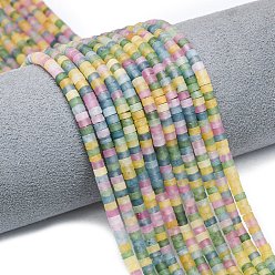 (52) Непрозрачная лаванда Бусины из натурального белого нефрита, матовые, дисковые бусы, Heishi бусы, окрашенные, разноцветные, 4~4.5x2~2.5 мм, отверстие : 1 мм, около 155~157 шт / нитка, 15.24 дюйм (38.7 см)