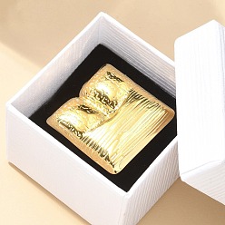 Квадрат 304 открытая манжета из нержавеющей стали для женщин, реальный 18 k позолоченный, квадратный, площади: 30x30 mm, регулируемый