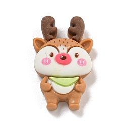 Олень Рождественские кабошоны из непрозрачной смолы для декодирования, олень, 16.5x7.5 мм