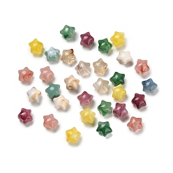 Звезда Непрозрачные акриловые бусины градиентного цвета, звезда, 11x12x10 мм, отверстие : 1.6 мм