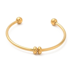 Золотой Шарик с винтовым концом 304 открытые браслеты-манжеты из нержавеющей стали, браслеты с крутящим моментом для женщин, золотые, 1/8 дюйм (0.3 см), внутренний диаметр: 2-3/8 дюйм (5.95 см)