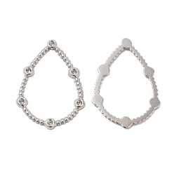 Stainless Steel Color Tarnish Resistant 304 Stainless Steel Linking Ring Rhinestone Settings, Teardrop, Stainless Steel Color, Fit for 1.6mm Rhinestone, 27.5x20x1mm, 