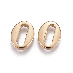 Golden 201 Stainless Steel Chain Tabs, Chain Extender Connectors, Oval, Golden, 14x10.5~11x2.5mm, Hole: 3x10mm
