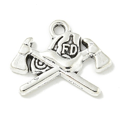 Античное Серебро Сплавочные подвески тибетского стиля, без свинца и без кадмия, формы топора, античное серебро, 15x20x2 мм, отверстие : 1.6 мм