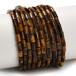 Тигровый глаз Природных тигровый глаз бисер нитей, колонка, 5x3 мм, отверстие : 1 мм, около 72 шт / нитка, 15.04'' (38.2 см)