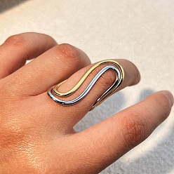 Платиновый & Золотой 304 из нержавеющей стали манжеты кольца, платиной и золотом, 38 мм