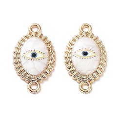 Oval Подвески из смолы, Звенья для глаз из эмалированного сплава светло-золотистого цвета, овальные, 24x13.5x2 мм, отверстие : 1.6 мм