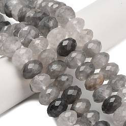 Облако Кварц Естественный облачно кварц бисер пряди, рондель, граненые, 11~12x8~8.5 мм, отверстие : 1.6 мм, около 47~48 шт / нитка, 15.24~15.75 дюйм (38.7~40 см)
