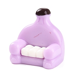 Лиловый Непрозрачная смола декодирует кабошоны, диван, сирень, 25x24~24.5x8 мм