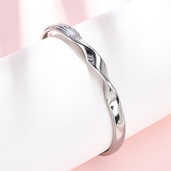 Нержавеющая Сталь Цвет 304 женские браслеты-манжеты из нержавеющей стали, скрученный, цвет нержавеющей стали, 1/4 дюйм (0.6 см), внутренний диаметр: 1-7/8 дюйм (4.8 см) x 2-1/4 дюйм (5.85 см)