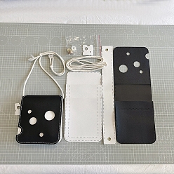 Черный Набор сумок для сотовых телефонов своими руками, включая материалы сумки из искусственной кожи, чёрные, 190x160x60 мм