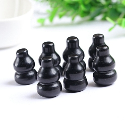 Obsidian Natural Obsidian Healing Gourd Figurines, Reiki Energy Stone Display Decorations, for Home Feng Shui Ornament, 30mm