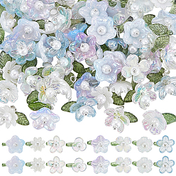 (52) Непрозрачная лаванда 80шт 8 цветные подвески из прозрачного акрила, с латунной фурнитурой , , разноцветные, 10x12 мм, отверстие : 2 мм, 10 шт / цвет