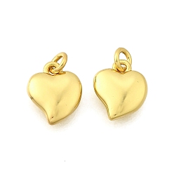 Настоящее золото 18K Латунные подвески, сердце прелести, стойки покрытие, прочное покрытие, без кадмия и без свинца, с целью перехода в кольце, реальный 18 k позолоченный, 9.5x7.5x2.5 мм, отверстие : 2 мм