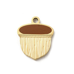 Acorn 304 нержавеющей стальной эмали подвески, ионное покрытие (ip), золотые, 15.5x13x1.5 мм, отверстие : 1.7 мм