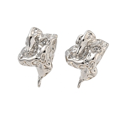 Платина Стойка покрытие латунные шпильки серьги находка, без кадмия и без свинца, долговечный, платина, 17x12.5 мм, отверстие : 1.3 мм, штифты : 0.8 мм