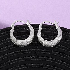 Серебро Латунные кольца серьги обруча, без никеля , серебряные, 19.5x17.5x9 мм